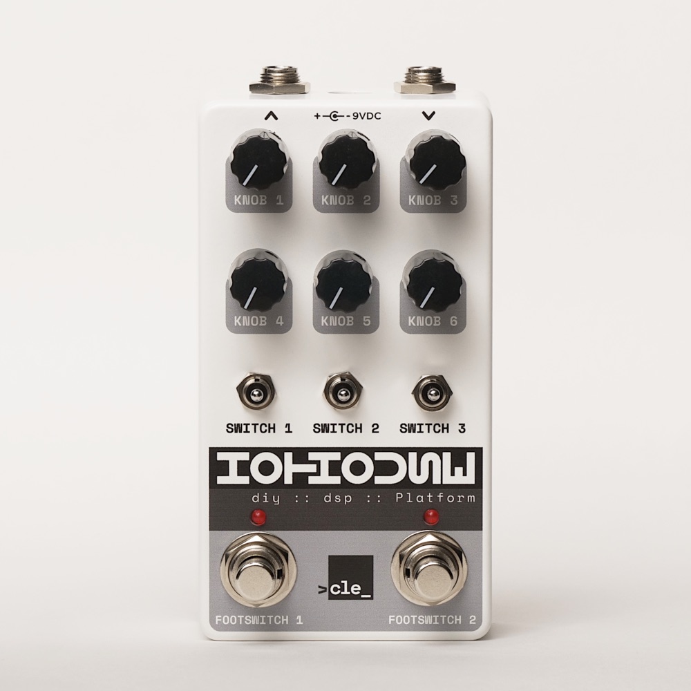 Front view of the assembled Cleveland Music Co. Hothouse DSP pedal in a white enclosure