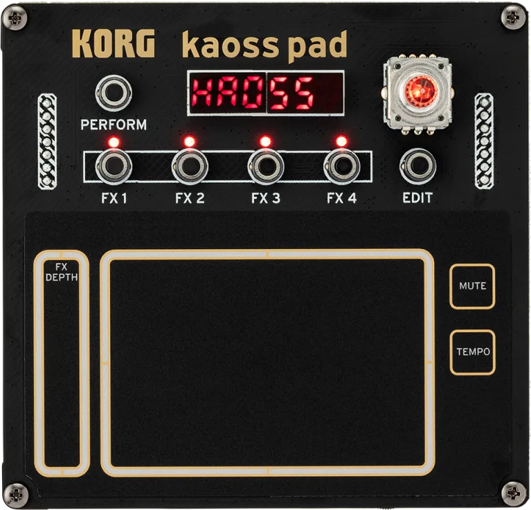 Top-down view of the assembled Korg NTS-3 kaoss pad kit