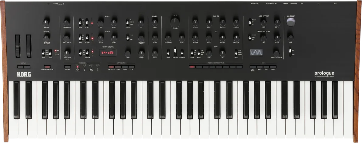 Top-down view of the Korg prologue analog polysynth