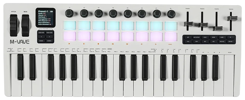M-VAVE SMK-37 Pro MIDI keyboard, top view